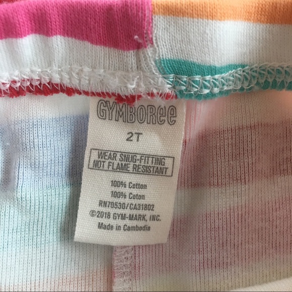 Gymboree Rainbow Stripe Pajamas 100% Cotton 2T - Picture 6 of 7